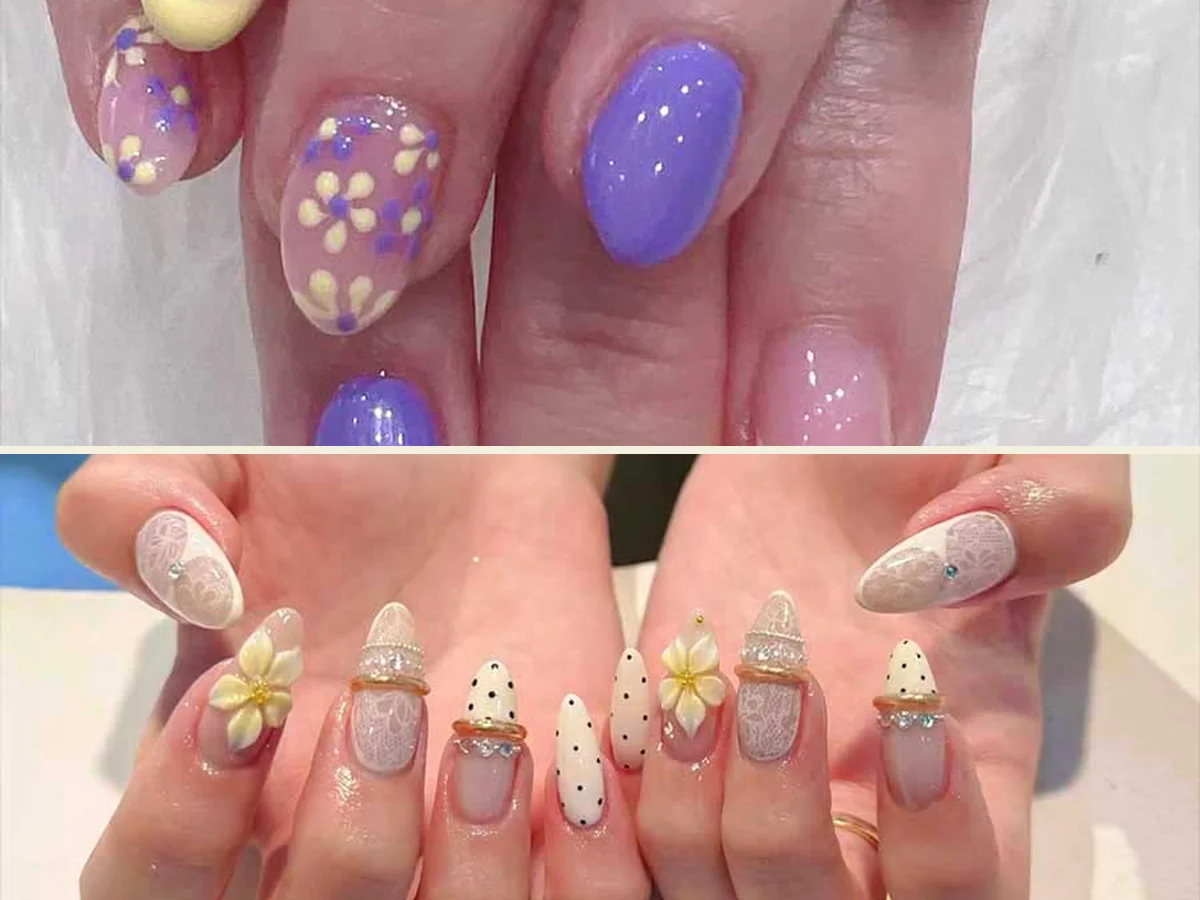 Close-up of neatly finished nails and cuticles.